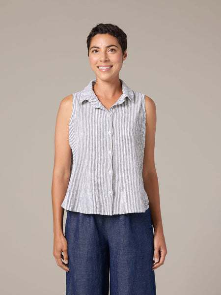 Sleeveless Shirt in White