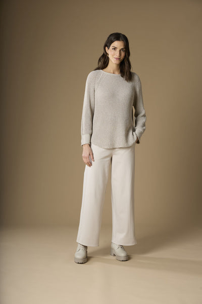 Sweater with Rounded Hemline Desert Sand