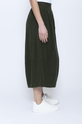 Tulip Needlecord Skirt in Moss Green