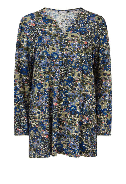 Saphire Tunic Pansy Print Avocado