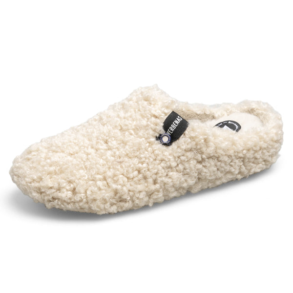 Verbenas York Curly Slippers in Camel and Beige