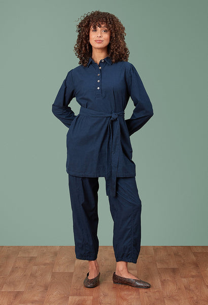 Zelkova Tunic Baby Cord Denim Blue