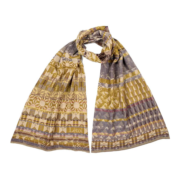 Létol Cotton Jacquard Scarf Ambre Souris