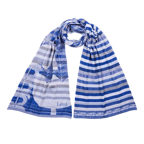 Létol Cotton Jacquard Scarf Eulalie Outremar