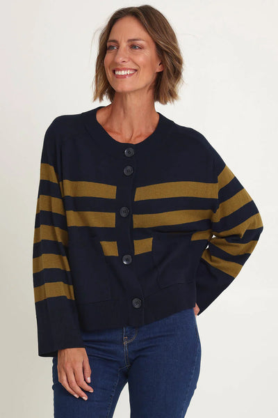 Hold The Line Cardi in Eclipse Stripe