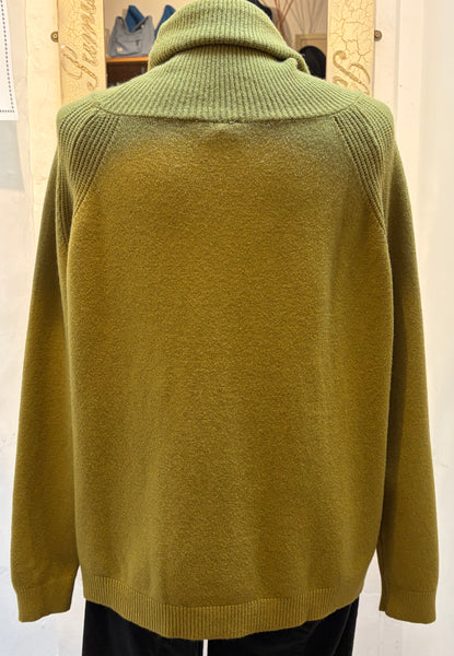 Roll Neck Sweater with Pocket Moss