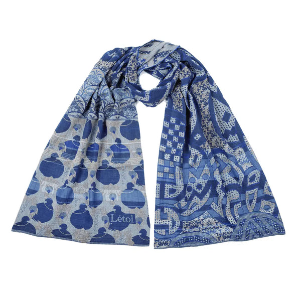 Létol Cotton Jacquard Scarf Giselle L'heure Bleu