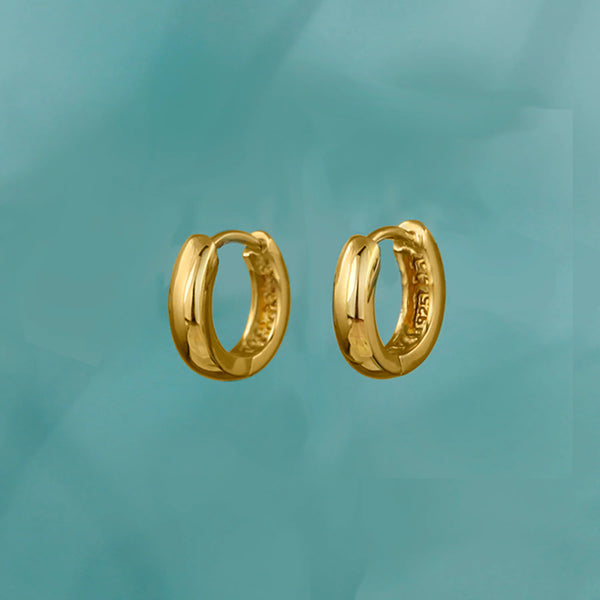 Simple Gold Sleeper Hoop Earrings