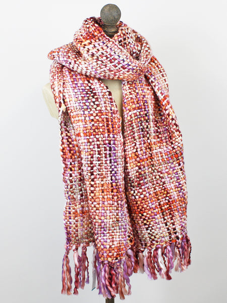 Hand Loomed Acrylic Scarves  Pinks and Browns
