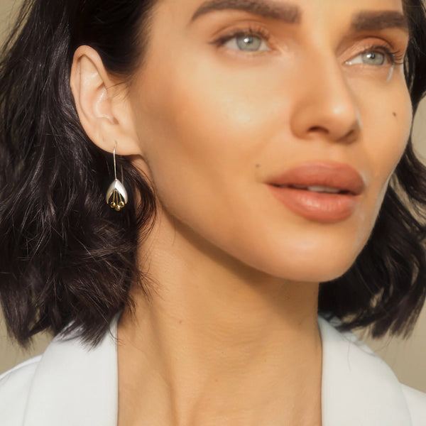 Silver Snowdrop Flower Earring