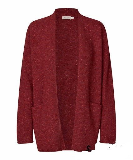 MaLonny Long Cardigan in Tibeten Red